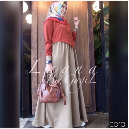 NYAMAN DI PAKAI BUAT LEBARAN TERLARIS LAYNA MAXI/dress muslim modern gamis terbaru