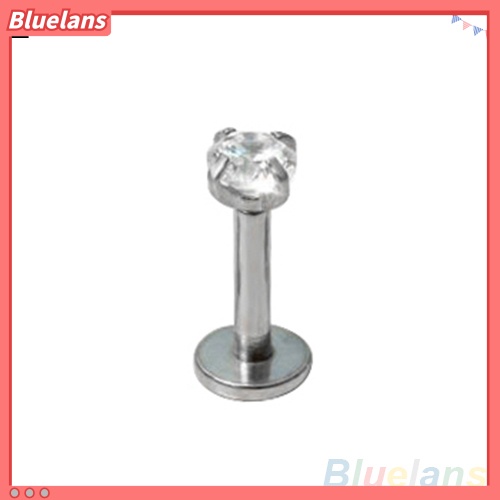 Bluelans 2Pcs Cubic Zirconia Tragus Lip Ring Monroe Ear Cartilage Earring Tongue Studs