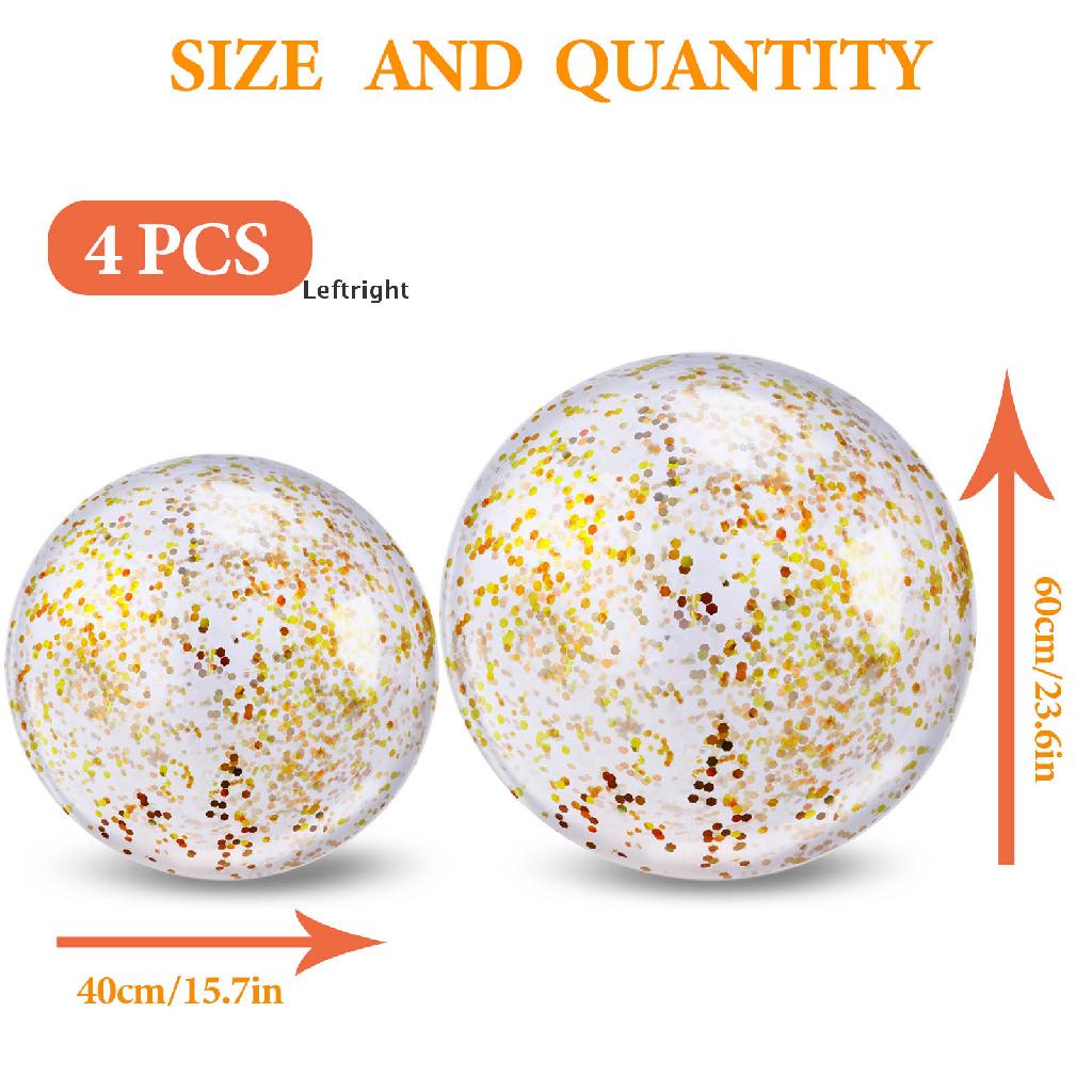 [ Colorful Transparent PVC Sequin Beach Ball Toy For Photo Props Swimming Pools Playing Fun Tools ]