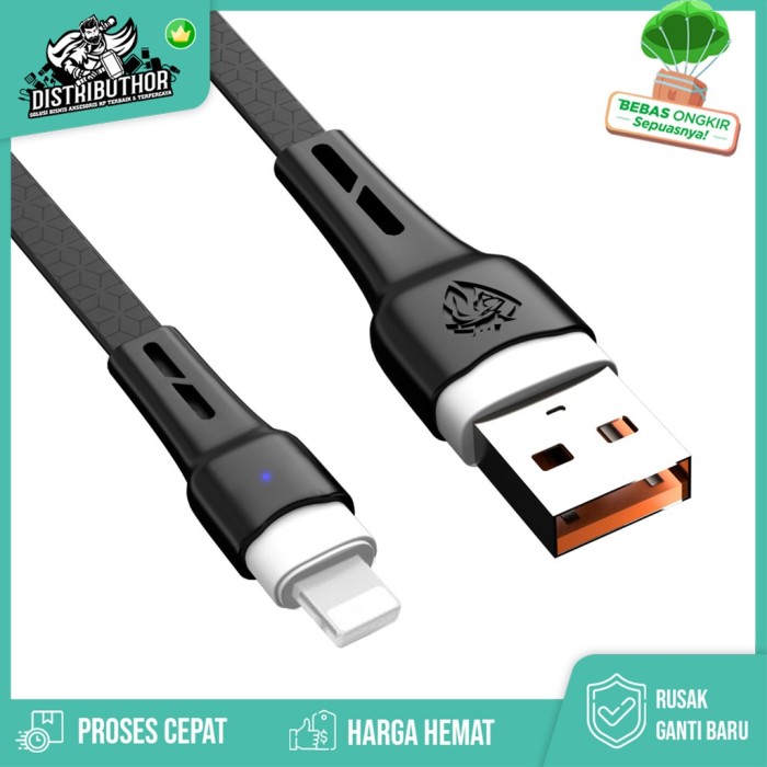 Kabel Data USB Charger LENYES LC906 Lightning Iphone Fast Charging Ori