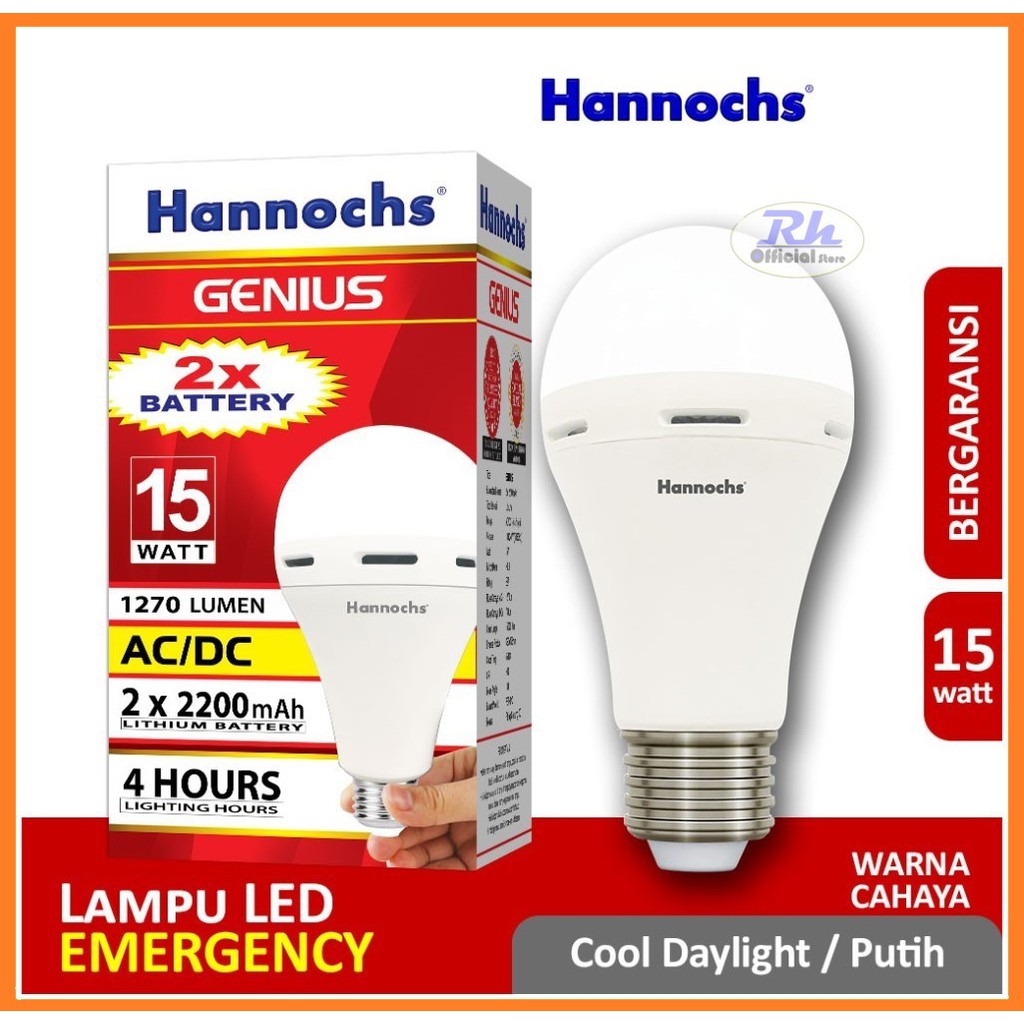 Lampu LED hannochs genius emergency 15 Watt