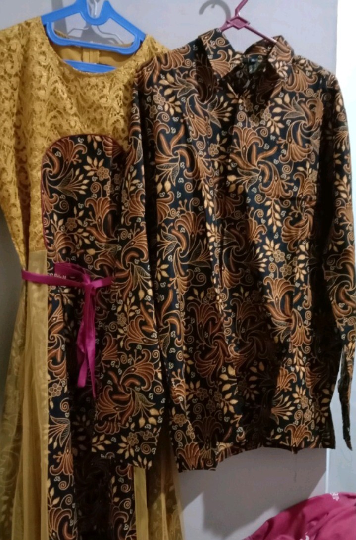 Couple Gamis / Set Baju Batik / Gamis Brokat / Set Lebaran Kekinian / Kemeja / Baju Batik Lebaran