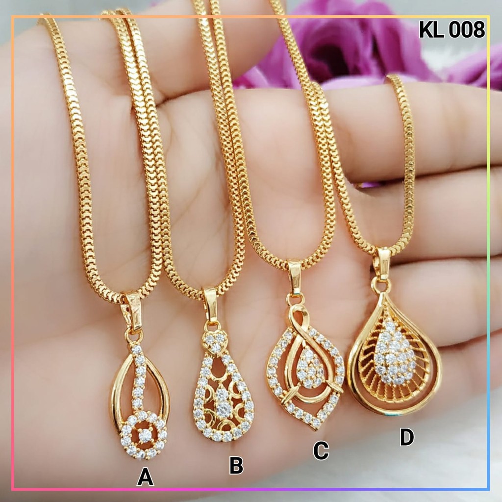 Kalung xuping kalung dewasa permata labu rantai milano lapis emas gold KL 008