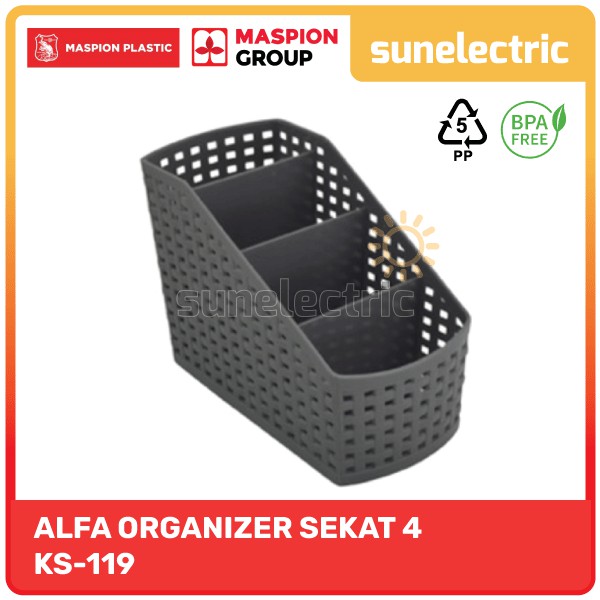 Maspion PLA Alfa Organizer Rak Mini 4 Sekat / Kotak Tempat Alat Tulis Kantor KS-119 / KS 119