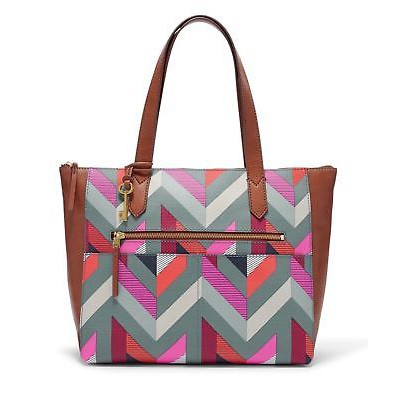 Fossil Fiona EW Tote Bag Chevron Blue