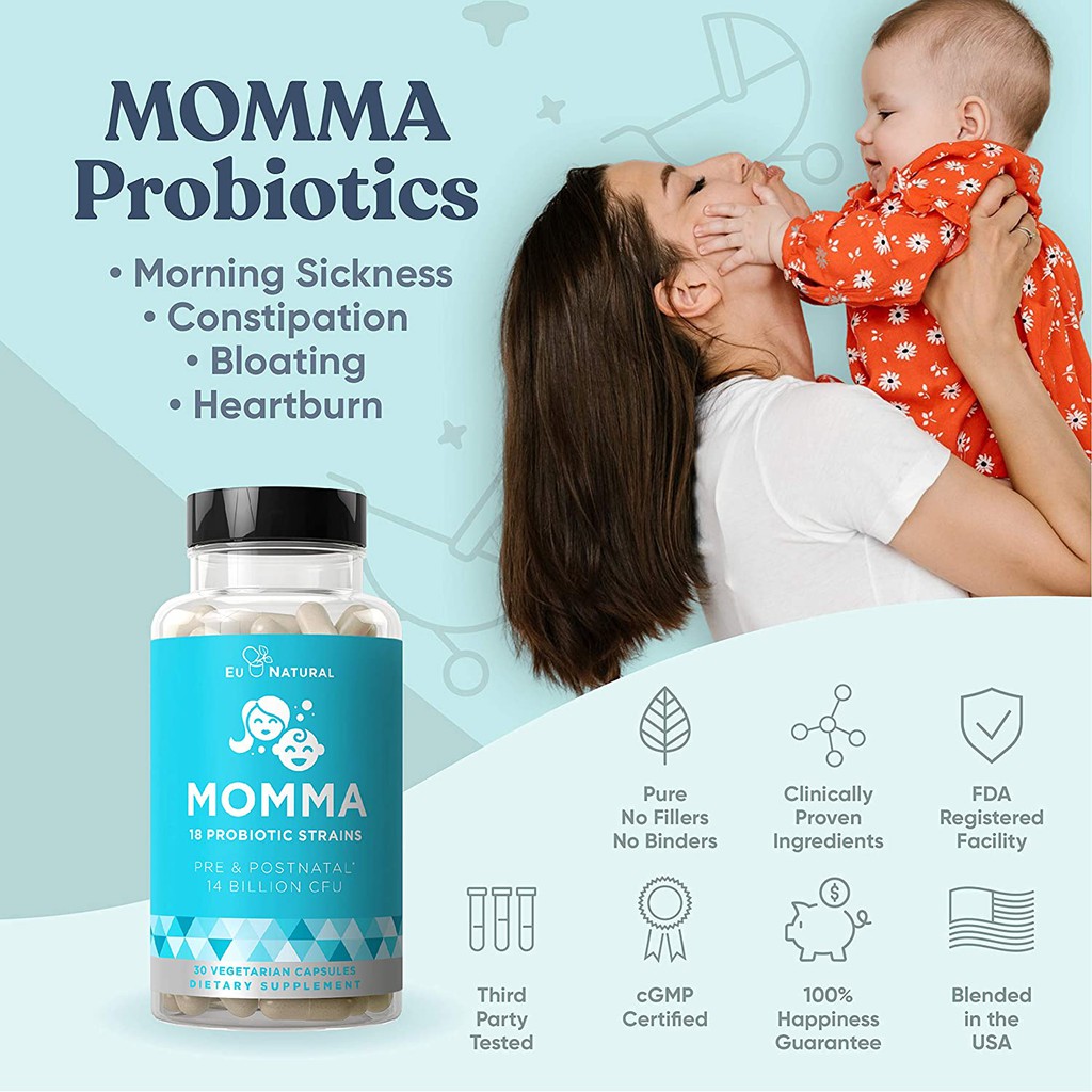 Eunatural / Eu Natural MOMMA 18 Strains Probiotics + Prebiotics Penyubur Kandungan / Ibu Hamil USA