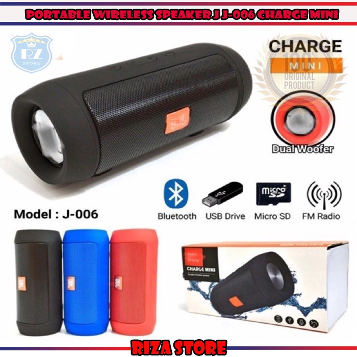 SPEAKER PORTABLE - SPEAKER AKTIF - BLUETOOTH SPEAKER - SPEAKER J J-006 CHARGE MINI SUPER BASS J006