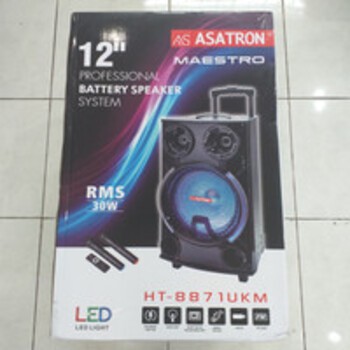 MAESTRO ASATRON HT-8871UKM/Speaker Portable Meeting 12 inch + 2 mic OKE***