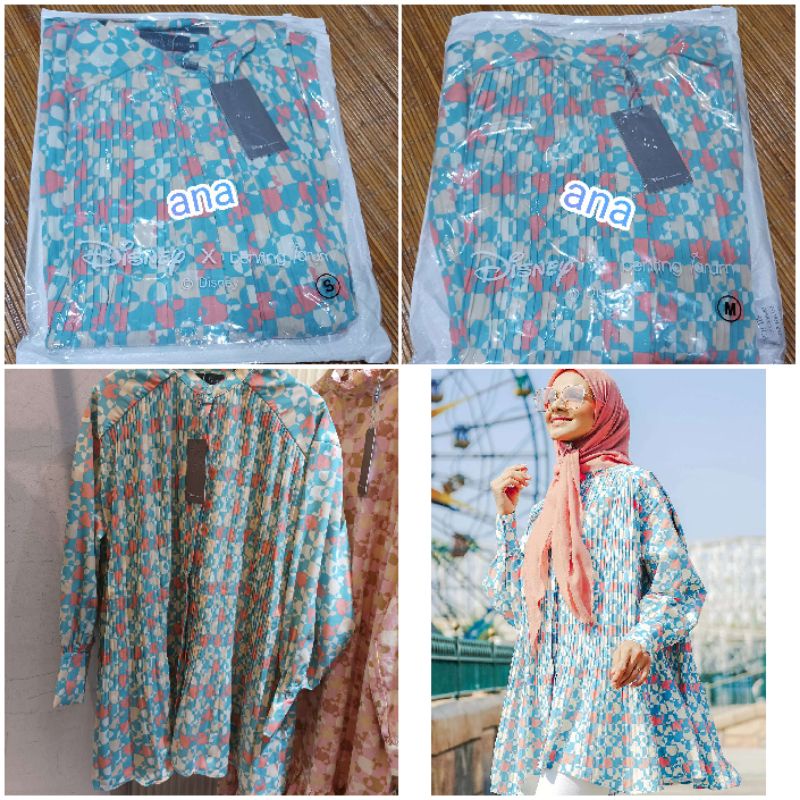 New Puzzlea Pleated Shirt - Turquoise ( bahan: Polyester ) by Benang Jarum