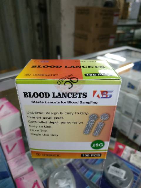 BLOOD LANCET 100 JARUM LANSET UNTUK TEST GULA DARAH ASAM URAT KOLESTEROL