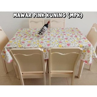 (BIG SIZE) Taplak Meja Makan Kotak Persegi Anti Air Alas PVC / Square Tables Clothes 137x183cm