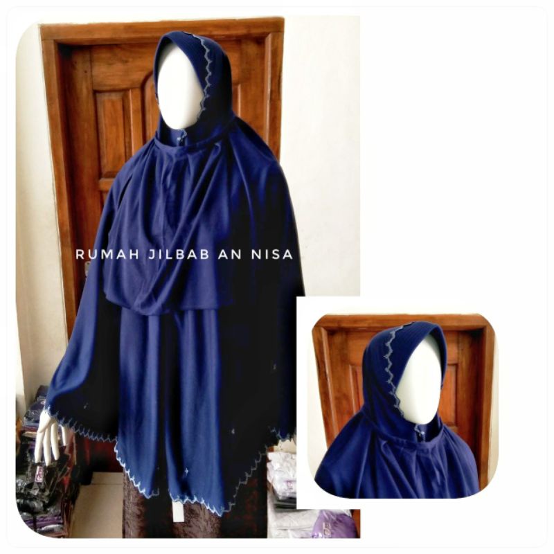 Jilbab kaos cadar bordir size L5