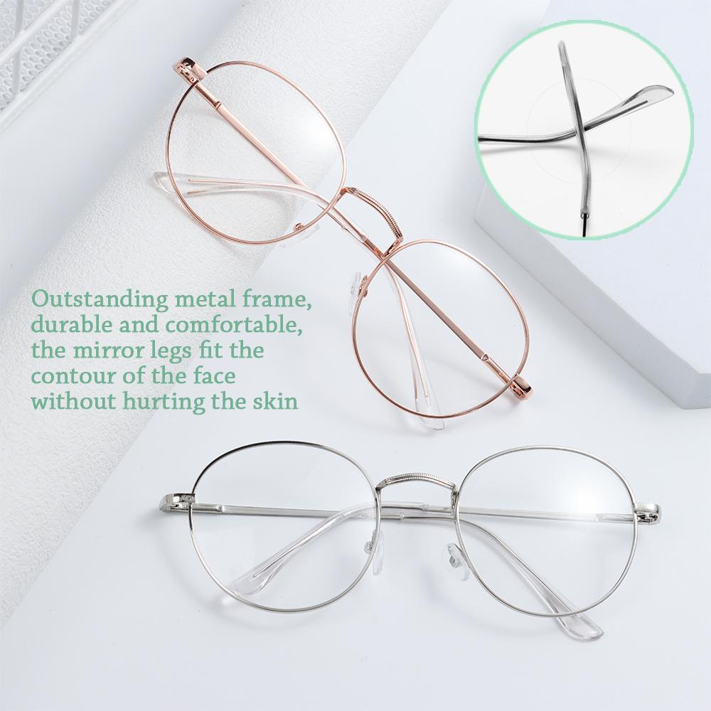 CHOOKYY Kacamata Bulat Mode Baru Portabel Vision Care Metal Optical Glasses