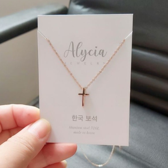 Kalung Salib dewasa anak bayi  Original + Box Anti Karat