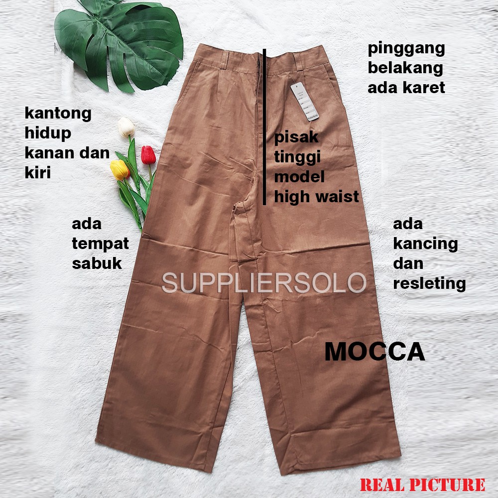 CELANA KULOT HIGH WAIST KANCING