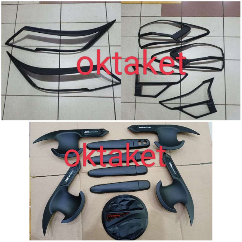 paket garnish depan belakang outer handle tank cover All new Rush Terios 2018-2022 GR Sport hitam dop