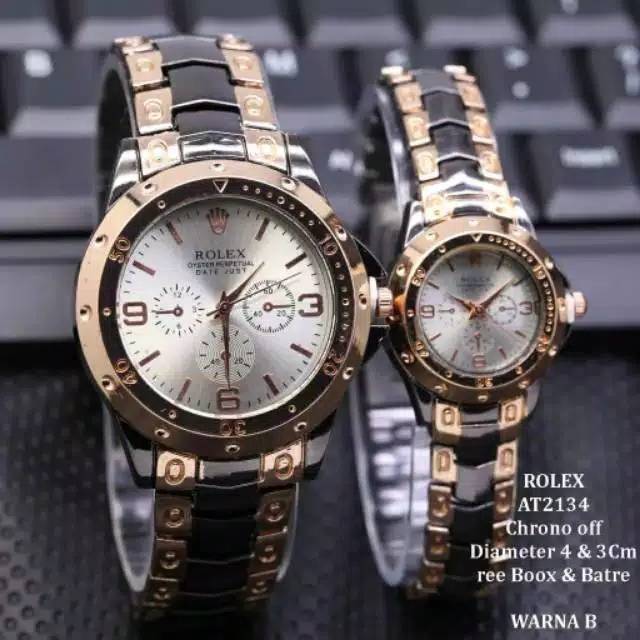 jam tangan rolex couple + box sudah sepasang murah