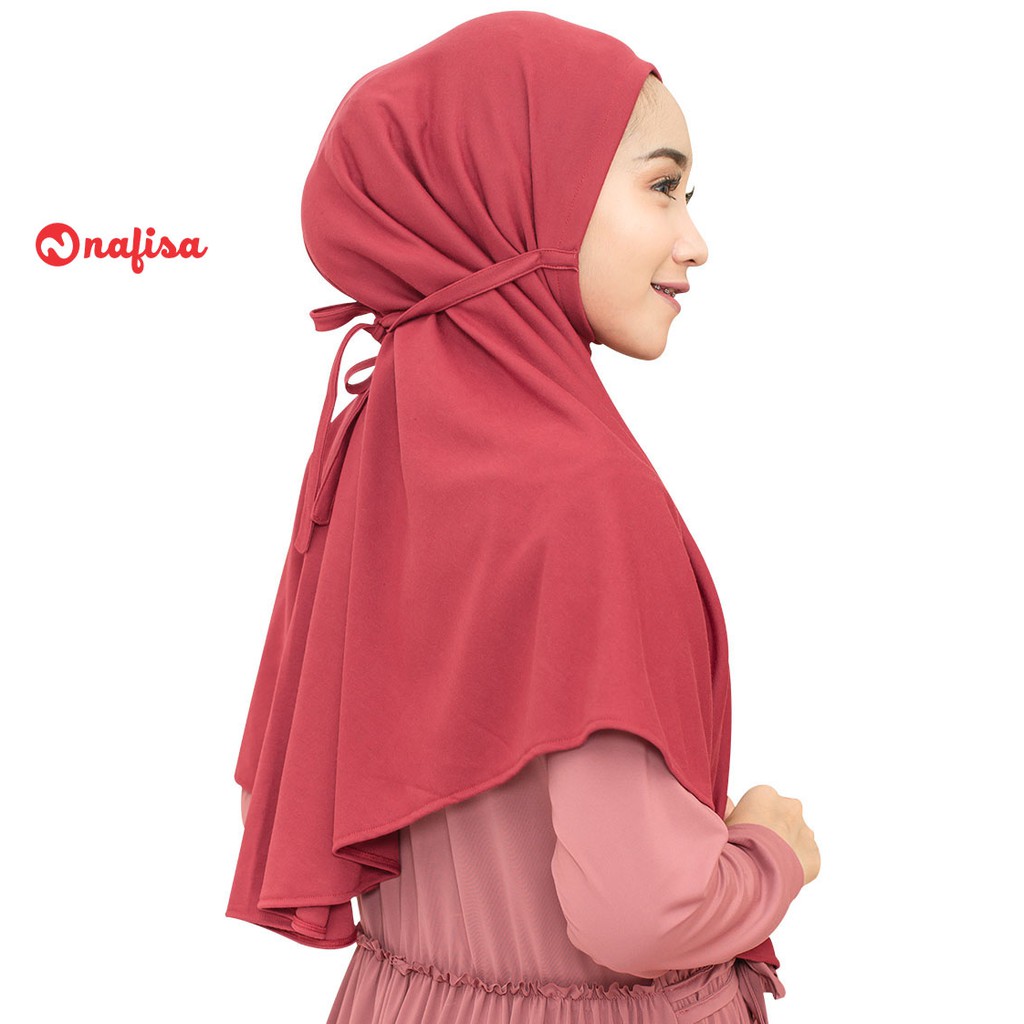 Jilbab Instan Kaos Antem Nafisa Hijab AT HOME L | Hijab Instan Tali Kerudung Khimar Tanpa Pad