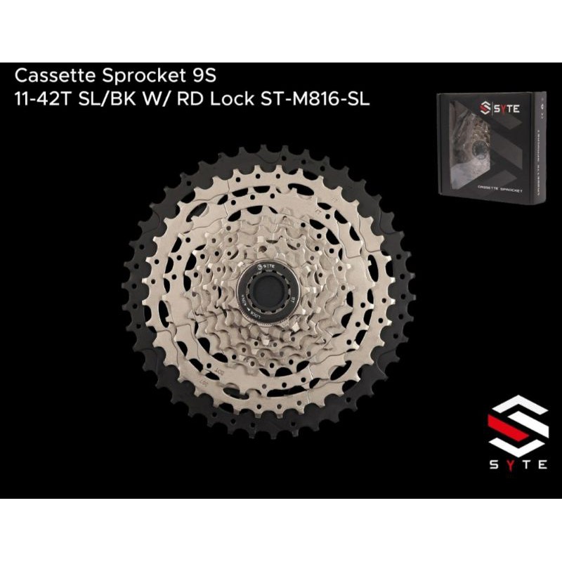 CASSETE SPROCKET 9 SPEED 11-42T SYTE M816