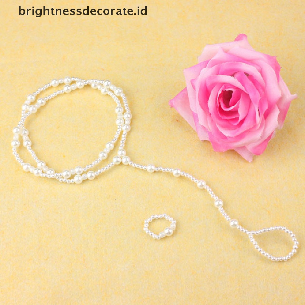 [birth] Pretty Pearl Barefoot Sandal Anklet Ankle Bracelet Foot Chain Toe Ring Jewelry [ID]