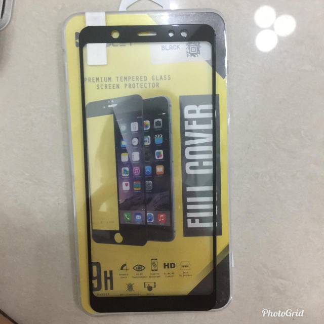 Tempered glass full cover hitam samsung A6 2018/A6 plus A6+ 2018