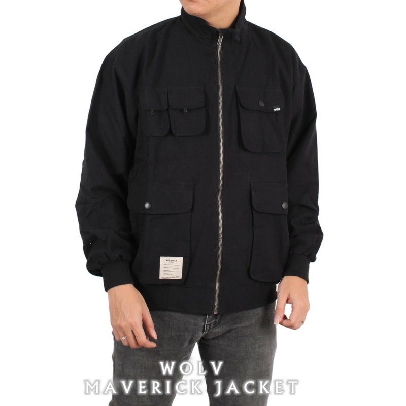 ORIGINAL WOLV Jaket Maverick Hitam Jaket Parka