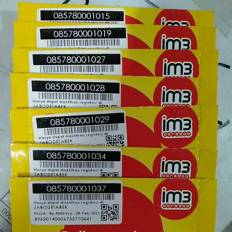 Nomor cantik IM3 triple tengah 0