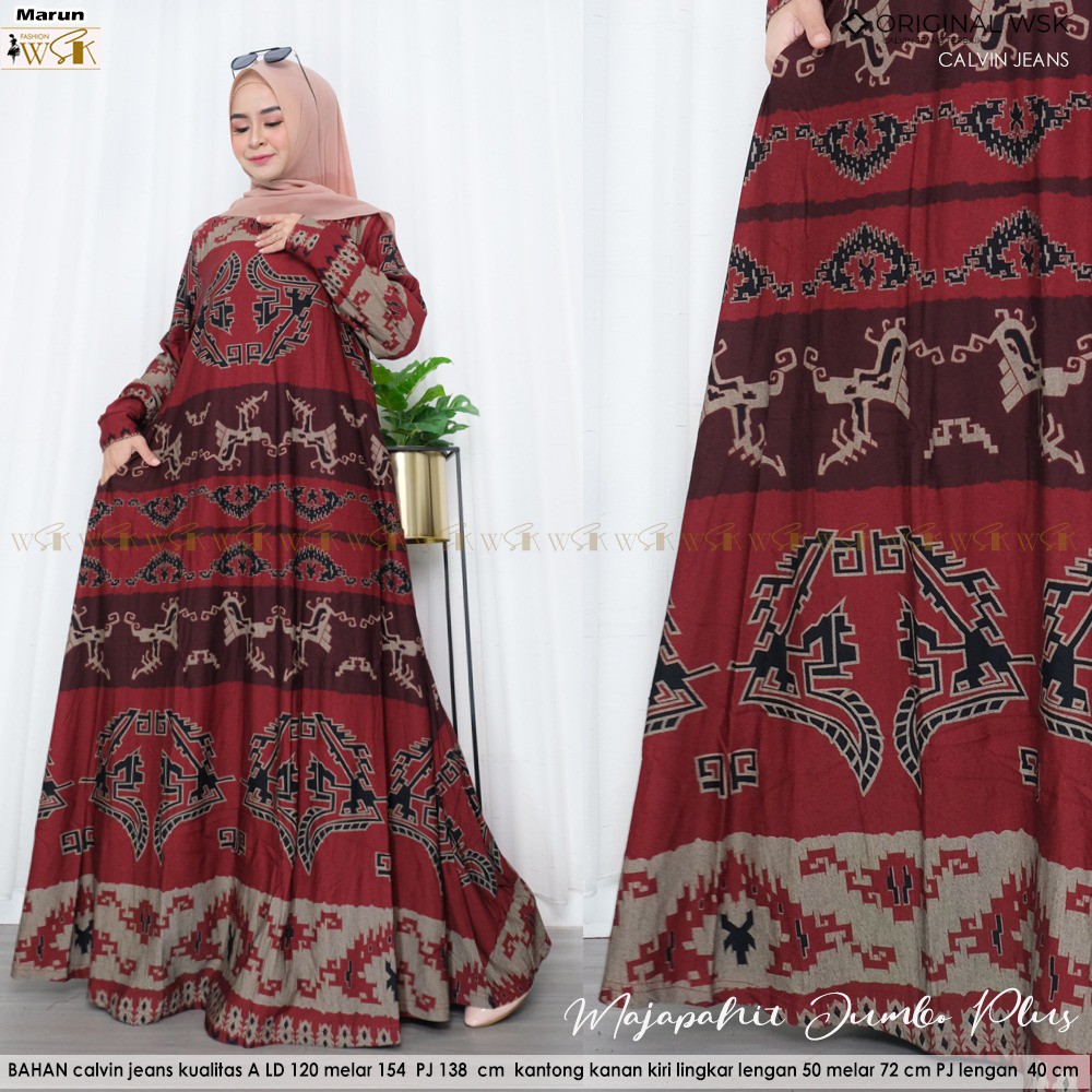 Majapahit Gamis Jumbo / Gamis Busui jumbo / Dress kondangan / Dress Big size / Baju Wanita Jumbo