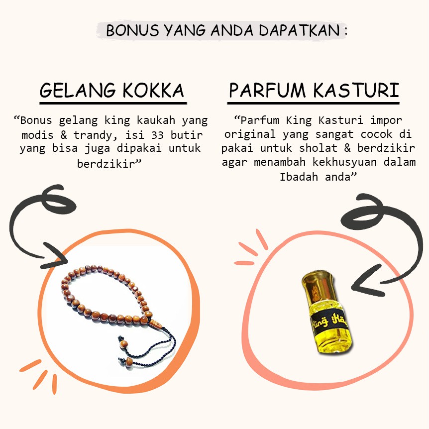 Tasbih kaukah kokka koka 1000 Butir Asli BERSERTIFIKAT Bonus Parfum&amp;Gelang King kaukah