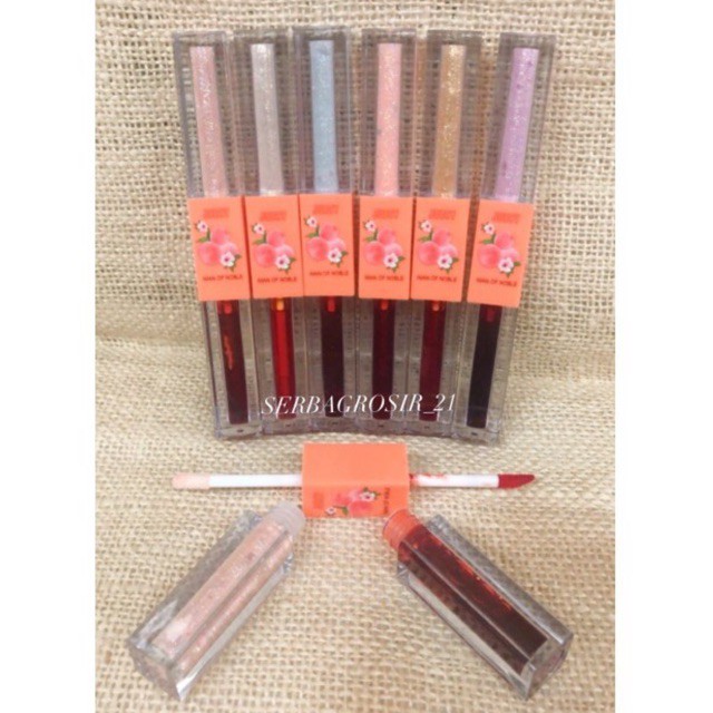 [12PCS] LIPTINT + LIPGLOSS 2in1 IMAN OF NOBLE JUICY PEACH 6166