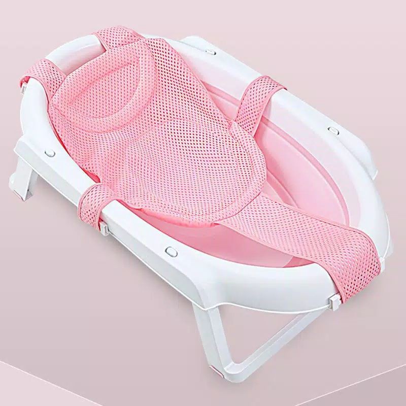 ORI Jaring mandi pengaman bayi baru lahir Bantal Bak Mandi Bayi Anti Slip Adjustable Bentuk Silang Jaring Mandi Bayi Premium Busa besar Jaring Alas Mandi Bayi Ukuran Besar/Alas Mandi Bayi Baby bath Helper premium pra Drktis