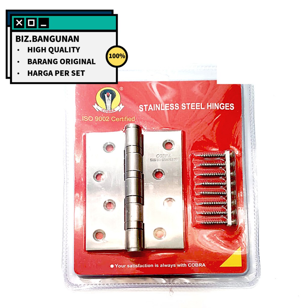 ENGSEL STAINLESS STEEL COBRA 4&quot; INCH TEBAL - ENGSEL PINTU JENDELA