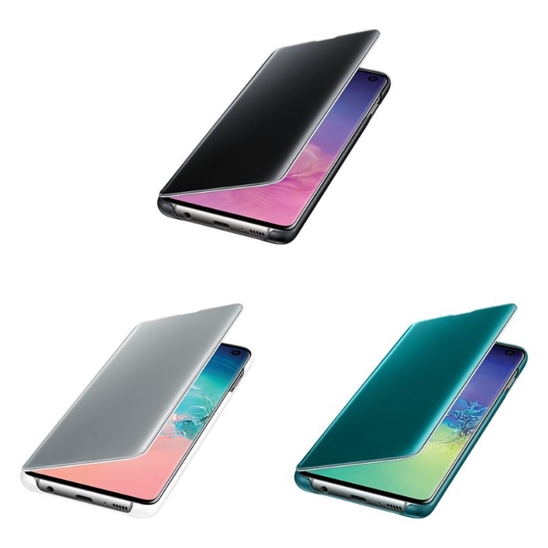 Samsung Galaxy S10 Original Clear View Case Flip Cover Casing Berdiri Kesing Tutup