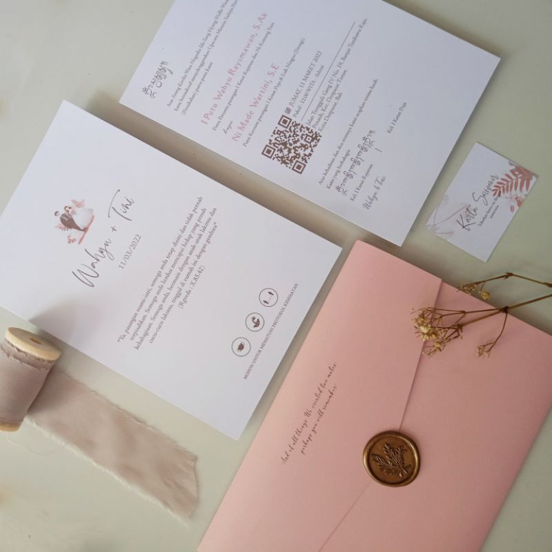 UNDANGAN PERNIKAHAN SINGLE SOFT COVER AMPLOP