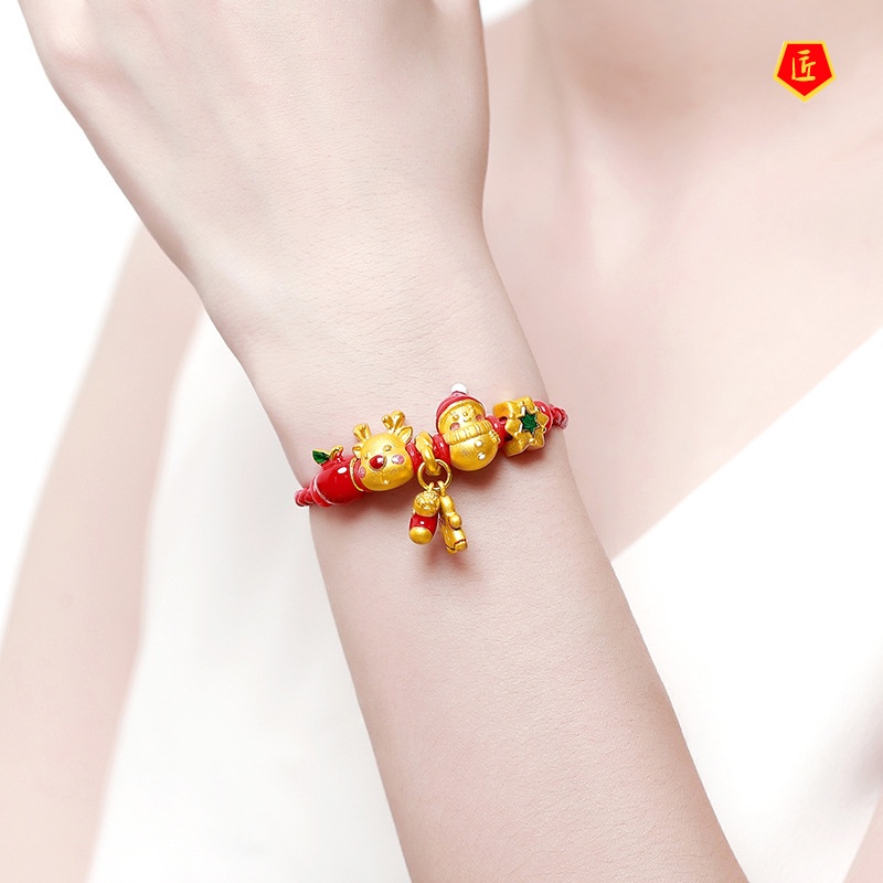 [Ready Stock]Golden Apple Lucky Beads Elk Bracelet for Women