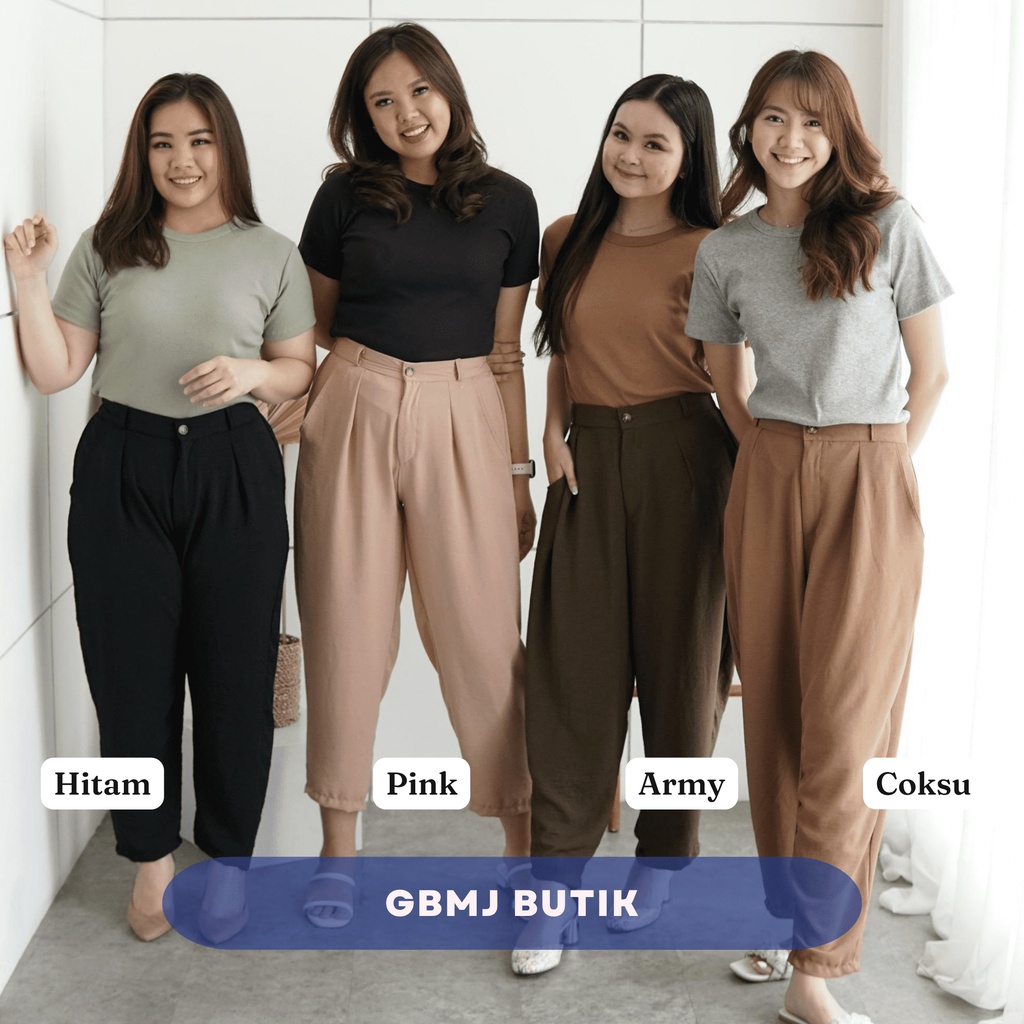 (COD) GBMJ BUTIK Celana Crinkle Airflow Kulot Wanita Korean Style Roque Allsize Premium Standar Jumbo Bigsize Anti Kusut