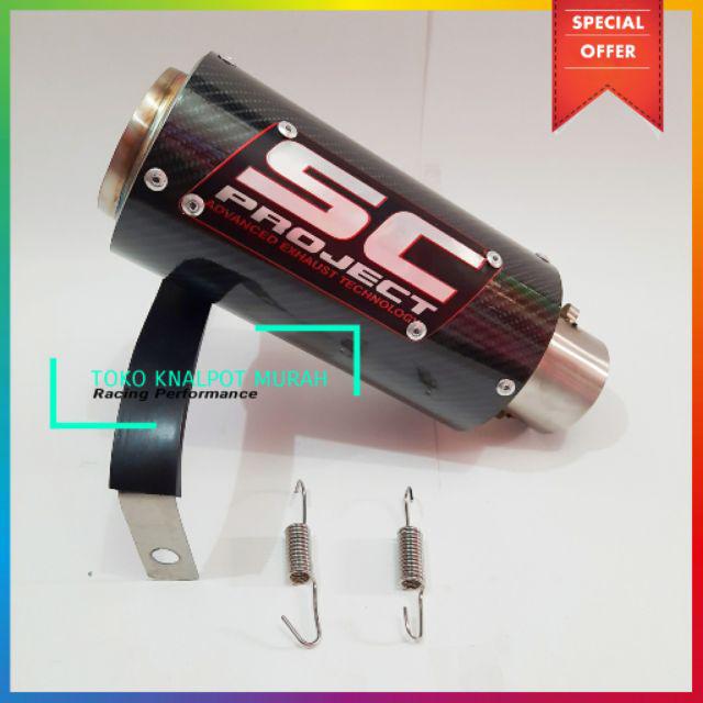 Silencer/Slencer knalpot racing SC PROJECT motor 100-300cc Vixion CB150R CBR R15 Satria GSX MX sonic-Titan Carbon