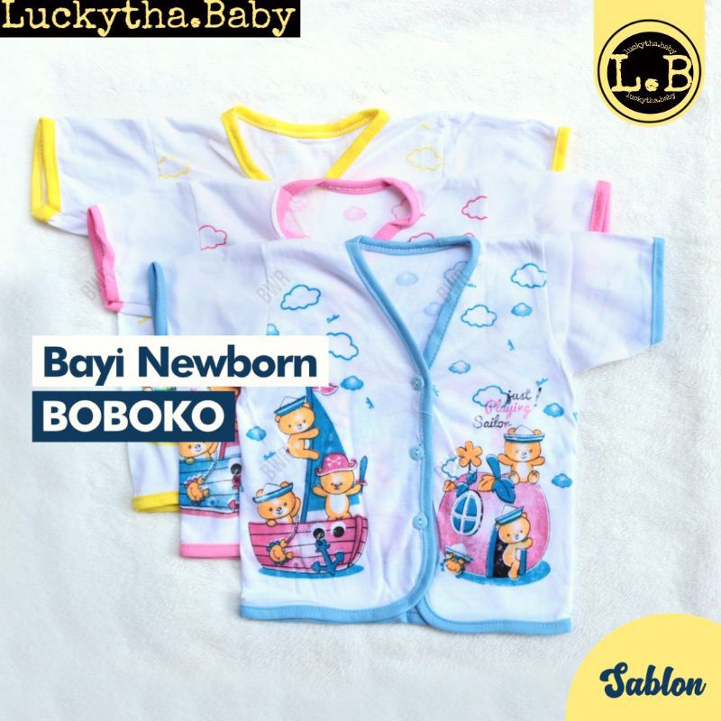 3pc_ baju bayi pendek boboko full print / baju boboko pendek Newborn/ baju pendek bayi boboko print