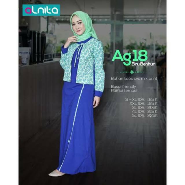 Gamis Alnita Ag 18 Biru Benhur