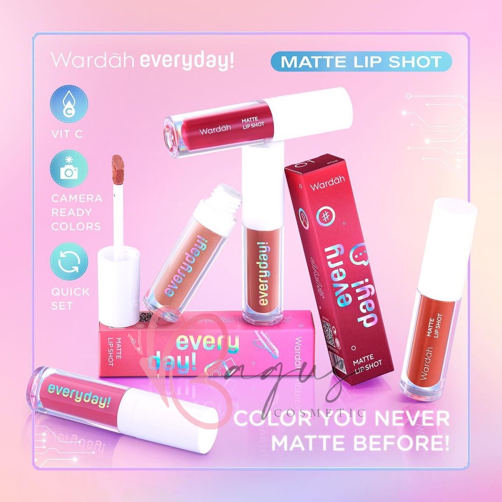 ⭐BAGUS⭐ WARDAH EveryDay! Matte Lip Shot 1,8 gr | Lip Cream | Lip Tint | Lip Stain | Quick Set | Lip Matte | BPOM