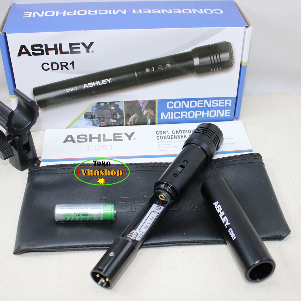 Microphone Ashley CDR-1 Mic Condensor Mik Kabel / Mikrofon Original