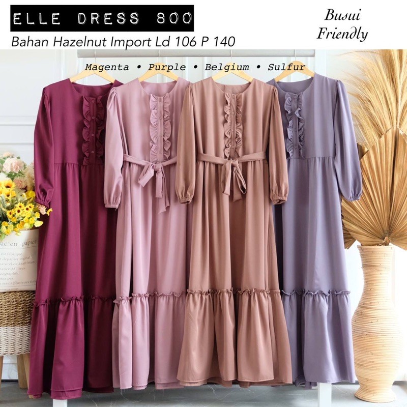 [REAL PICTURE] ELLE DRESS HAZELNUT IMPORT TANAH ABANG PGMTA METRO GROSIR SUPPLIER KONVEKSI TERMURAH