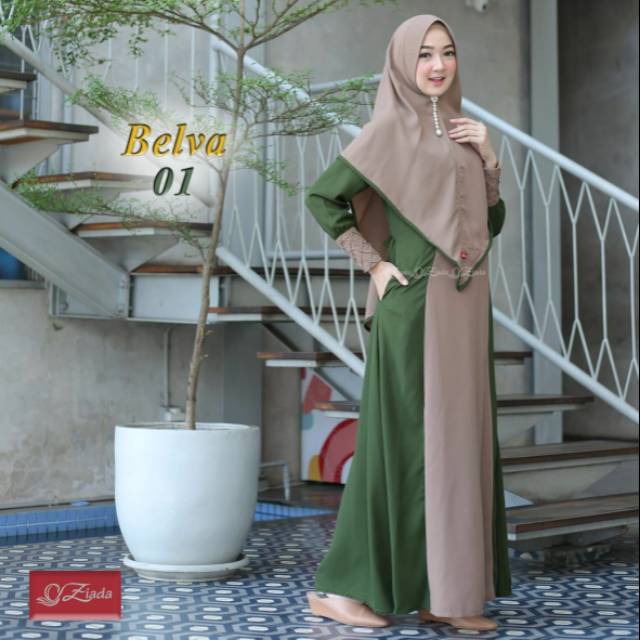 Belva dress set khimar by ziada syari
