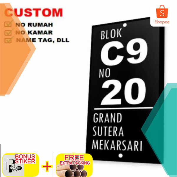 

Nomor rumah Acrylik Stiker Cuting & Timbul 20x30 cm - Dasar Putih Stiker Cuting Keren