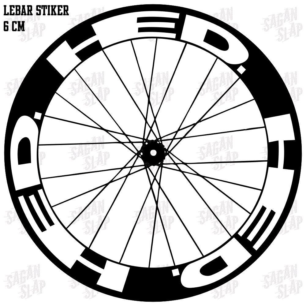 Sticker Decal Rims HED lebar stiker 5 dan 6 cm rim 700c