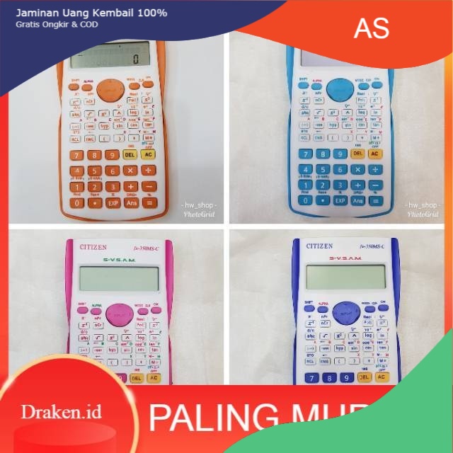 

KALKULATOR SCIENTIFIC CITIZEN FX 350 MS WARNA . SCIENTIFIC KALKULATOR . KALKULATOR ANAK SEKOLAH
