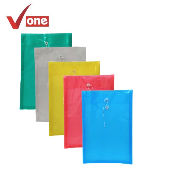 V One Map Plastik Tali Folio - Ecer