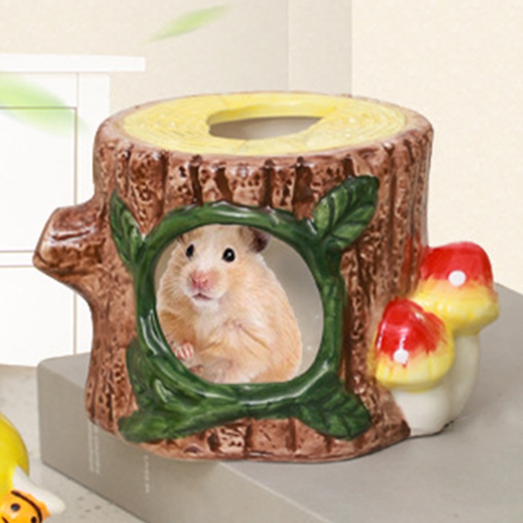 [HOMYL2] Cute Ceramic Hamster Cage Mouse Easy Clean Animal House Hideout