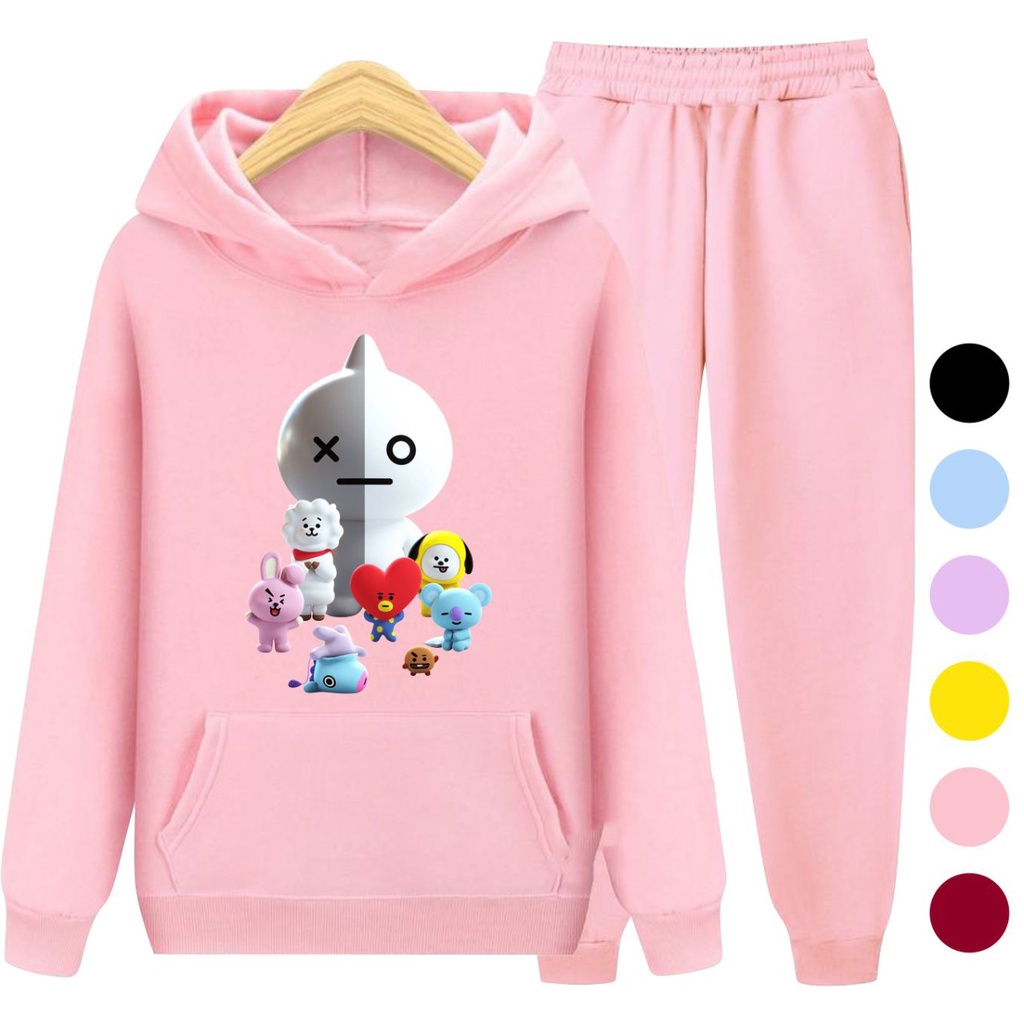 Setelan Sweater Anak BT21 Hoodie Anak Perempuan / Sweater Anak Korea S - XXL