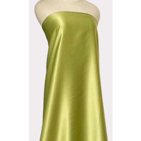 KAIN SATIN VELVET PREMIUM WARNA HIJAU LIME/KUNING LIME